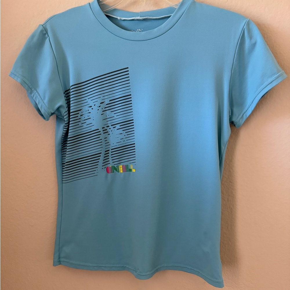 O’Neill Women Beach Rash Guard 50 Turquoise Size S Nylon Spandex